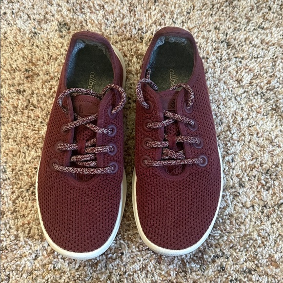 Allbirds Burgundy Tree Runner Sneakers with White Soles Women's Size 6 - Picture 3 of 7
